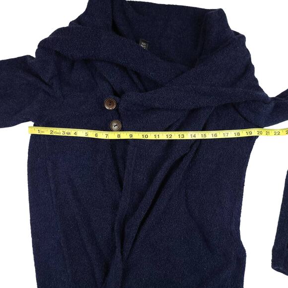 Sacred Threads Cardigan Sweater Size Medium Large Blue Knit Asymmetric - Picture 5 of 5